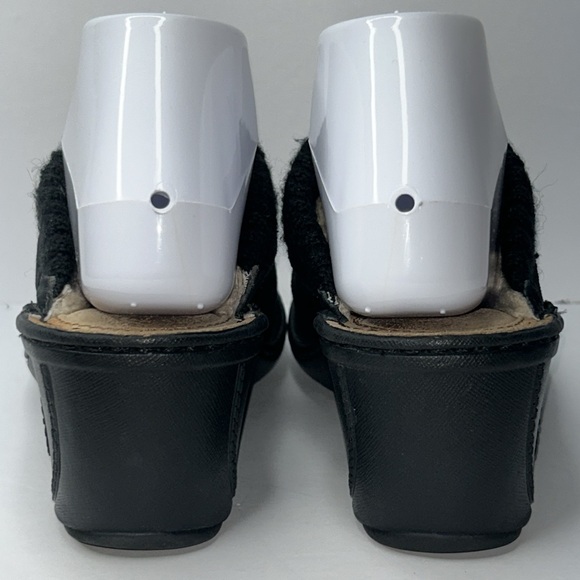 UGG Australia Gael Black Suede Clogs Wedge Heel Sheepskin Shearling Mules Sz 6 - Picture 12 of 17